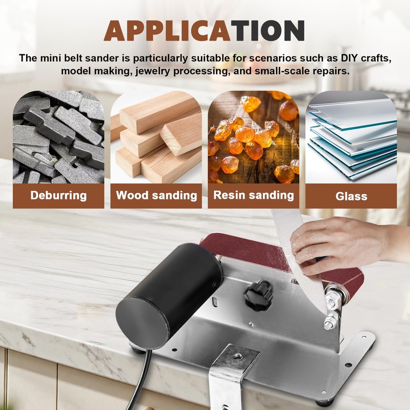 Mini Electric Belt Sander Waterproof Small Bench Grinder Knife Sharpener,