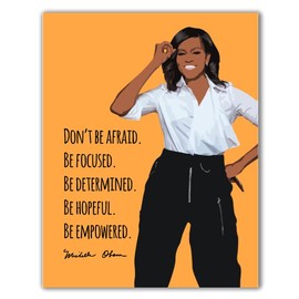 Michelle Obama Inspirational Wall Art - Black Woman Wall Artwork Print -11x14 - Unframed - Decor for Home, Bedroom, Dorm, Gift