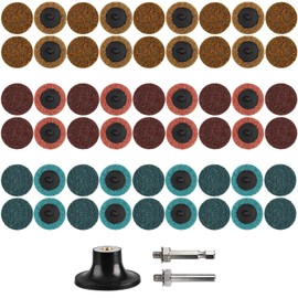 Shineboc 57 Pcs 2 Inch Sanding Disc Set,Quick Change Disc Combination,1/4 Inch Pad Holder Fits Various Grinder.Widely Used for Surface Conditioning,Striping,Polishing,Finishing and Rust Paint Removal