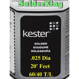 Kester GENUINE KESTER SOLDER 60/40 .025" (0.6mm) 3.3% ROSIN, 20 FEET + Flux Pac