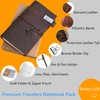 newestor Refillable Leather Journal Travelers Notebook - 8.5 x 4.5