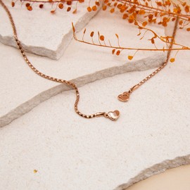 Tuscany Silver Rose Gold Plated Magnetic Heart Popcorn Chain of Necklace of 43 cm/17-inch