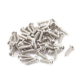 sourcingmap 50 Pcs M2.6x8mm Stainless Steel Phillips Round Head Self Tapping Screws Bolts