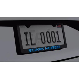 Gearhead Frames Grabber Blue DARK HORSE License Plate Frame Premium Black Metal