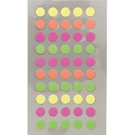 Rico Office Stick Neon Dots 8mm 4 Sheets 7x15.5 cm