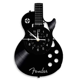 Music Instrument Black Vinyl Wall Clock 12 Inches(30cm) Home Interior Decor Wall Art Wall Sticker Exclusive Tailoring Design for Music Lovers (Music E)