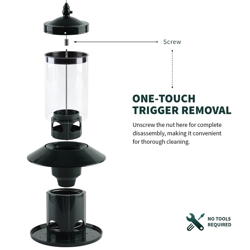 Squirrel Proof Bird Feeder - 360° Feeding Perch Tray for