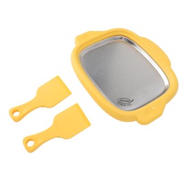 Edelstahl -Eisbratenmaschine, Gerollte Eismaschine, Effiziente Kühlplatte mit 2 Schaufeln für den Heimgebrauch, Gebratene Joghurtmaschine, Gebratene Joghurtmaschine Rühren (YELLOW)