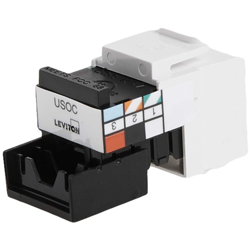 Leviton Voice Grade QuickPort Connector, 41106-RW6, White