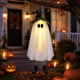 LED Light-Up Hanging Halloween Ghost Decorations – Spooky Floating Witch Ghosts for Indoor Outdoor Yard, Porch & Party Décor