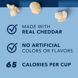 Garrett Popcorn White Cheddar, 5.0oz, 4 Bags, White Cheddar Gourmet Popcorn, Gluten Free, Savory Snack, Popped Popcorn Bags