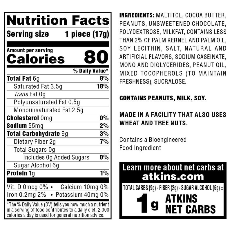 Atkins Endulge Peanut Butter Cups, Dessert Favorite, Low Carb, 0g