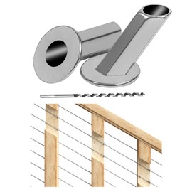 [Patent] Muzata Upgraded 40 Pack 25 30 35 Degree 1/8" 5/32" 3/16" Cable Railing Angle Protector Sleeves Cable Railing Hardware Kit T316 Stainless Steel Angle Protective Sleeves Wood Post CR70