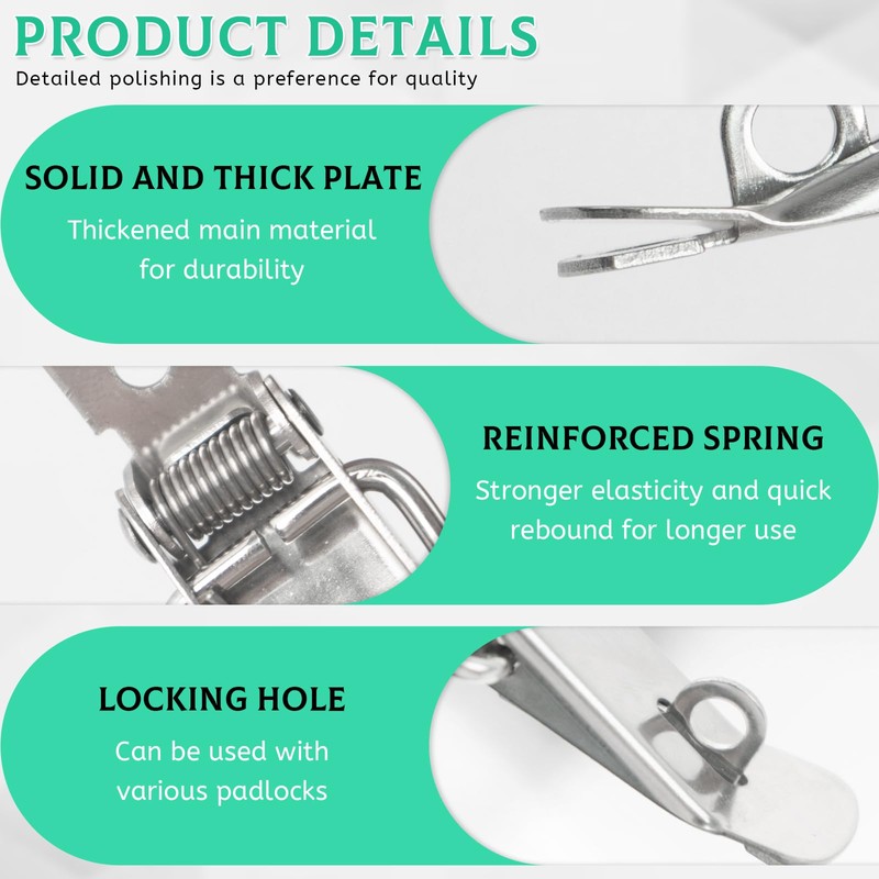 10 PCS Stainless Steel 90 Degree Spring Toggle Lock with