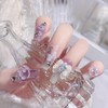 HAPVITAL 24-Piece Set, Nail Tips, Press-On, Popular, 3D, Handmade Japanese