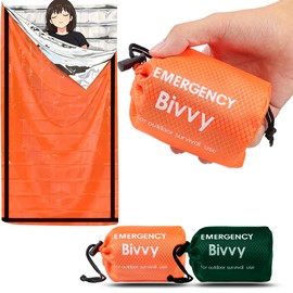 Deecam Emergency Sleeping Bag, Simple Sleeping Bag, Emergency Bebark Bag, Heat Insulation, Waterproof, Polyethylene, Survival Sheet, Disaster Preparedness Goods, Mountain Climbing, Camping, Outdoors, Aluminum Blanket, Compact, Storage Bag Included, 82.7 