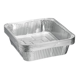 sourcing map 10pcs Aluminum Foil Pie Pan 7.09" Square Disposable Non-Stick Baking Pans for Pies Quiches Tarts Baking Cooking Reheating Parties, Silver