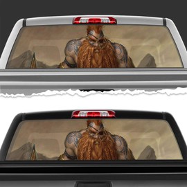 VSDecals Auburn Dwarf Warrior Perforated Film Car Accessories Truck Window Wrap Car Truck Decal Car Idea SUV Decal for Truck N580 FRST (14Wx53L)