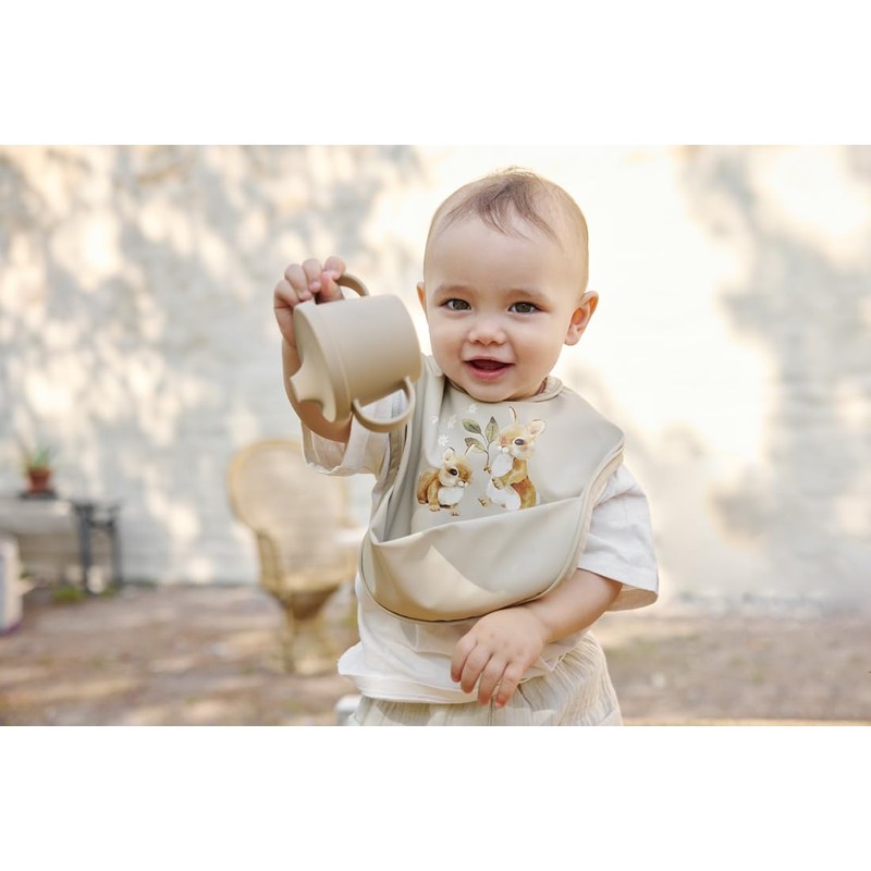 Elodie Details Baby Bib with Crumb Tray, Washable, Scandinavian Design,