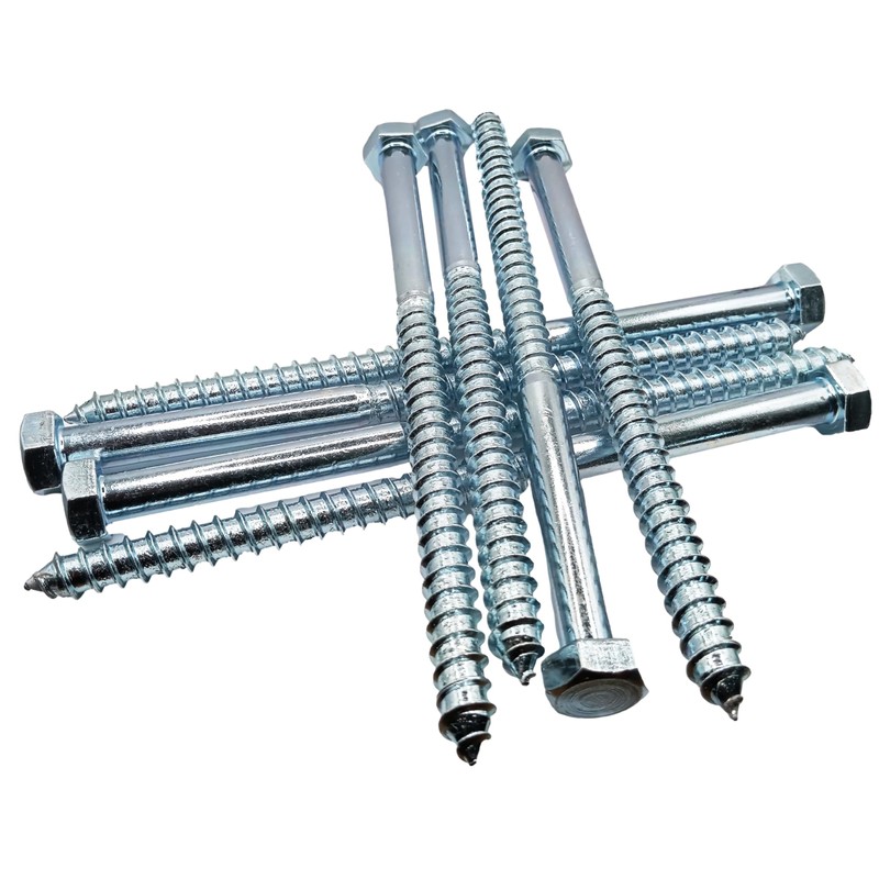HAFD Heavy-Duty Sleeper Screws 12 x 200mm (8in) Zinc-Plated Pack