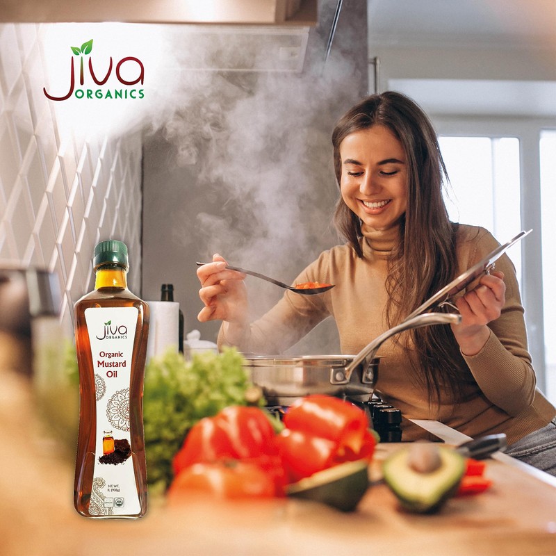 Jiva Organics Organic Mustard Oil 1 Liter Bottle (33.8 Ounce)