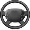 Loncky Black Genuine Leather Suede Steering Wheel Cover for Toyota