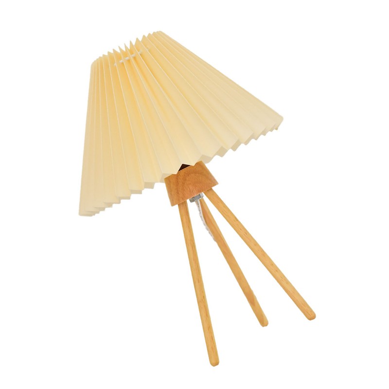 Desk Lamp Retro Style Versatile Pleated Bedside Table Lamp Reading