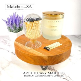 Winecraft Empty 8oz Glass Helix Spiral Cloche Jar | Holds Cotton Swabs, Toothpicks, Etc. | Decorative Upside Down Match Clotch Holder for Candle Display