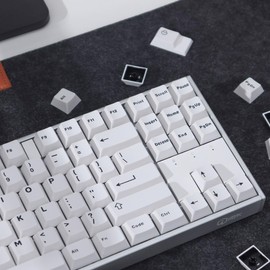 Black White Gradient Keycaps Set Cherry Profile Doubleshot Custom Keycaps 121 Keys for Cherry MX Gateron Kailh Box Switches Mechanical Gaming Keyboard