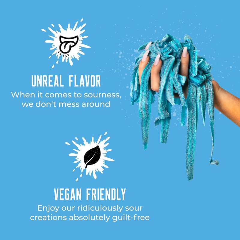 Sour Strips Blue Raspberry, 3.7 Ounce (Pack of 3)