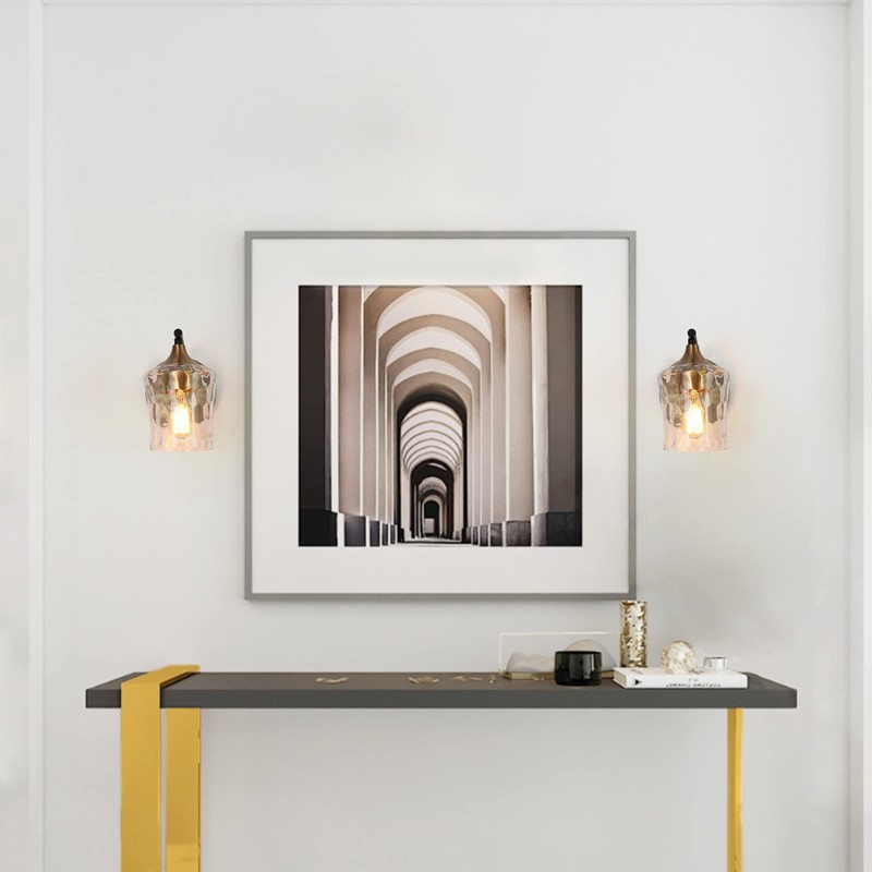 ZEVNI Modern 1-Light Wall Sconces, Black and Gold Sconces Wall