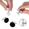 Black Velvet Bow Tie Pocket Square Cufflinks Set for Men,