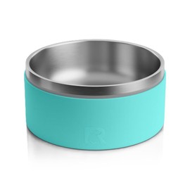 RTIC 3-in-1 Dog Bowl Food and Water Dish for Large Dogs and Small Dogs, Double-Walled Stainless Steel Metal, Portable, Non-Slip, Indoor and Outdoor, Small, Graphite & Seaglass