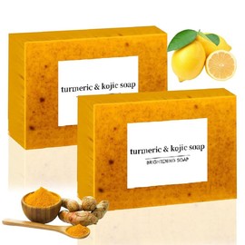 Lemon Turmeric Kojic Soap Fragrance, Honey Glow Lemon Turmeric Soap for Face and Body (2):_12PC