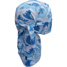 BANDIABLO Bandana Skull Cap Hat for Cycling Running Gym Outdoor Sports, Sweat Wicking Sun Protection, Headwear for Men and Women, Wave Pattern