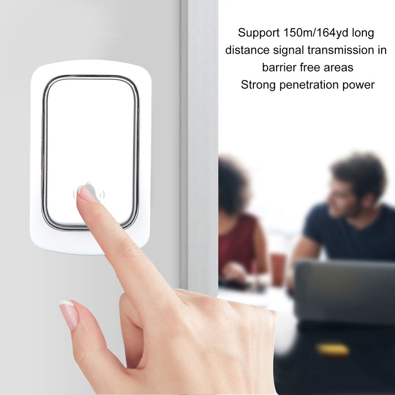 Wireless Doorbell Set Self Generating IP68 Waterproof Long Range Caregiver