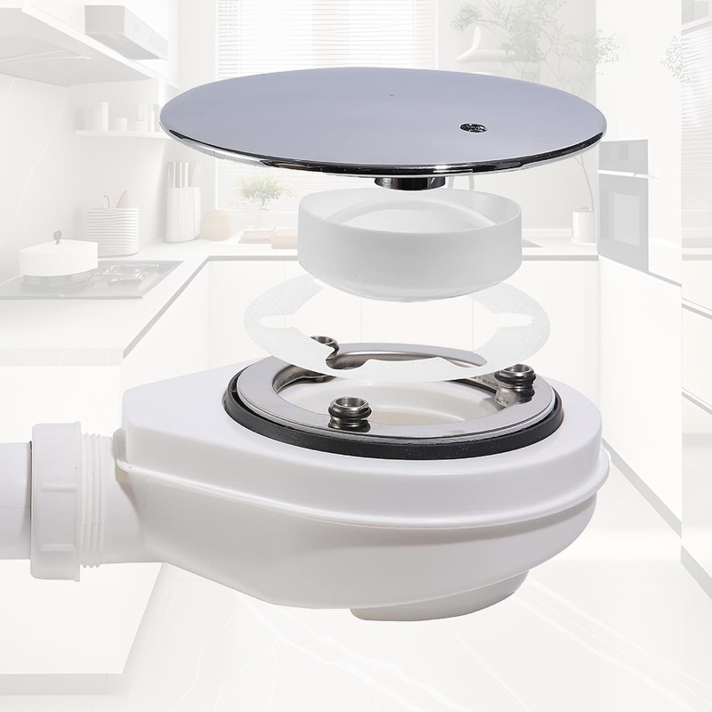 Hair Strainer + Immersion Pipe for Shower Drain Fitting Set,