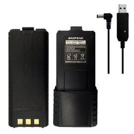 WINDINGTOK BL-5 UV-5R BL-5 UV-5R Two Way Radio Li-ion Battery 3800mAh Enlarge 7.4V Compatible with F8HP UV-5X3 RD-5R UV-5RTP UV-5R Plus Walkie Talkies with 2.5mm Direct Charging Cable