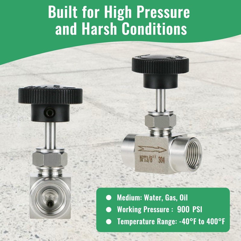Angry Pony 3/8 Needle Valve, Stainless Steel 304 Needle Valve