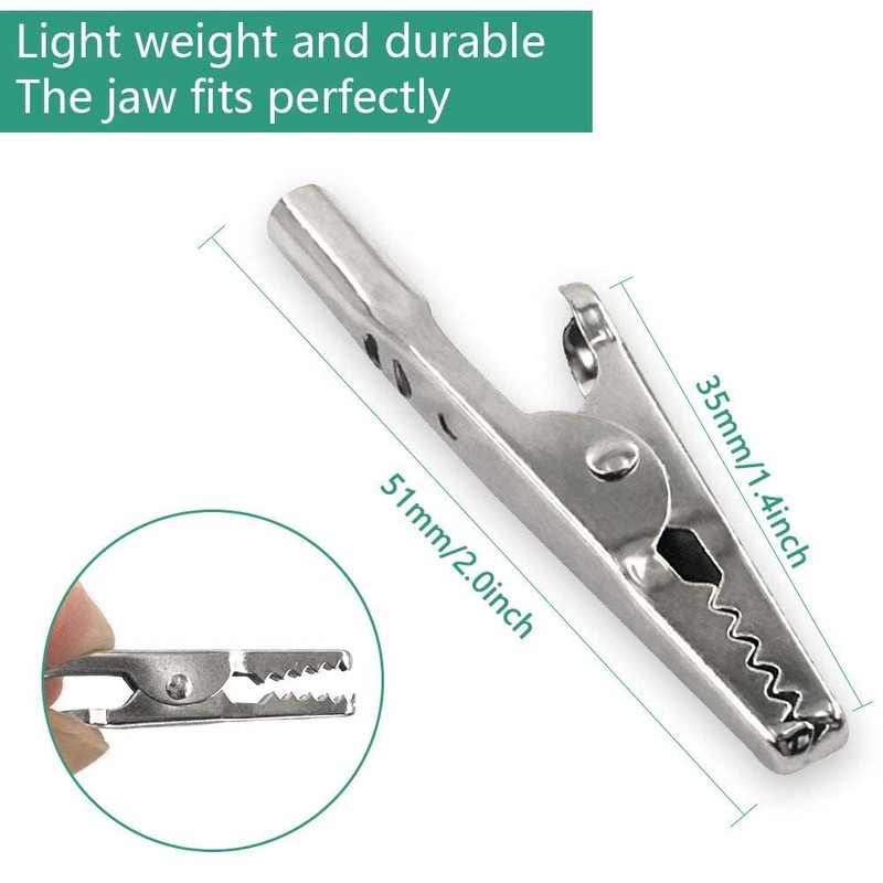 25Pcs 51mm Metal Alligator Clip Spring Clamps test line Crocodile