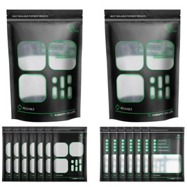 Mekote 16 PCS 1POUNDStorage/Curing Bags with 58%-62% 2-Way Humidity Control,Lock & Seal Storage Heat Sealable Fresh Bags,Resealable Heat Sealable upright Cure Bags(16)