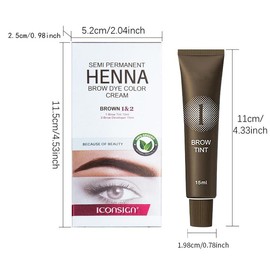 iconsign Eyebrow Dye Kit, 2 Counts/set Long Lasting Waterproof Eyebrow Tinted Cream, Eyebrow Makeup Products for Women, Summer Makeup,  Makeup Products - Color: Multicolor, Specification: brown