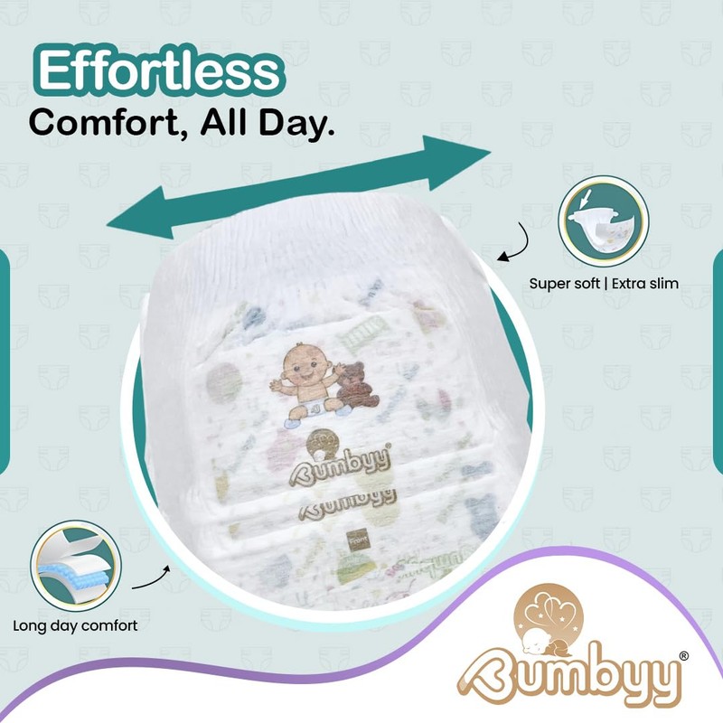 Bumbyy Premium Nappy Pants - Nappies Size 4 (9-15kg/20-33lbs) -