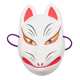 Party City Japanese-Style Folk Art Mask, Fox, White