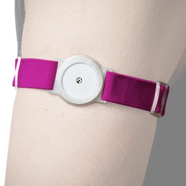 DiaBrothers Freestyle Libre 2 Fixation Strap Holder with Adjustable Bracelet – Holder: Transparent – Bracelet: Pink – Size: M (25-35 cm)