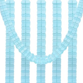 PATIKIL 9.8ft Four-Leaf Garland, 6 Pack Tissue Paper Hanging Flower Garland Reusable Streamers for Party Wedding Backdrop Decorations, Light Blue