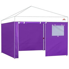 SCOCANOPY Sidewalls 10x10ft Complete Closure Sunwalls for Any 10x10 Canopy Gazebo Tent, 4 Pack SunWalls Only, (Purple)