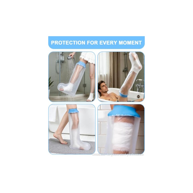 1 Pack Waterproof Lower Leg Cast Cover for Shower and