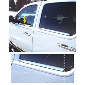 Made in USA! Compatible with 2007-2013 Chevy Silverado/Sierra Crew Cab 4PC Stainless Steel Window Sill
