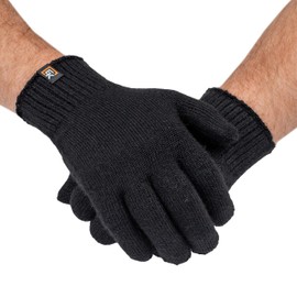Evolution Knitwear Alpaca Knit Gloves - Super Soft Baby Alpaca - Made in The USA - Large - Black
